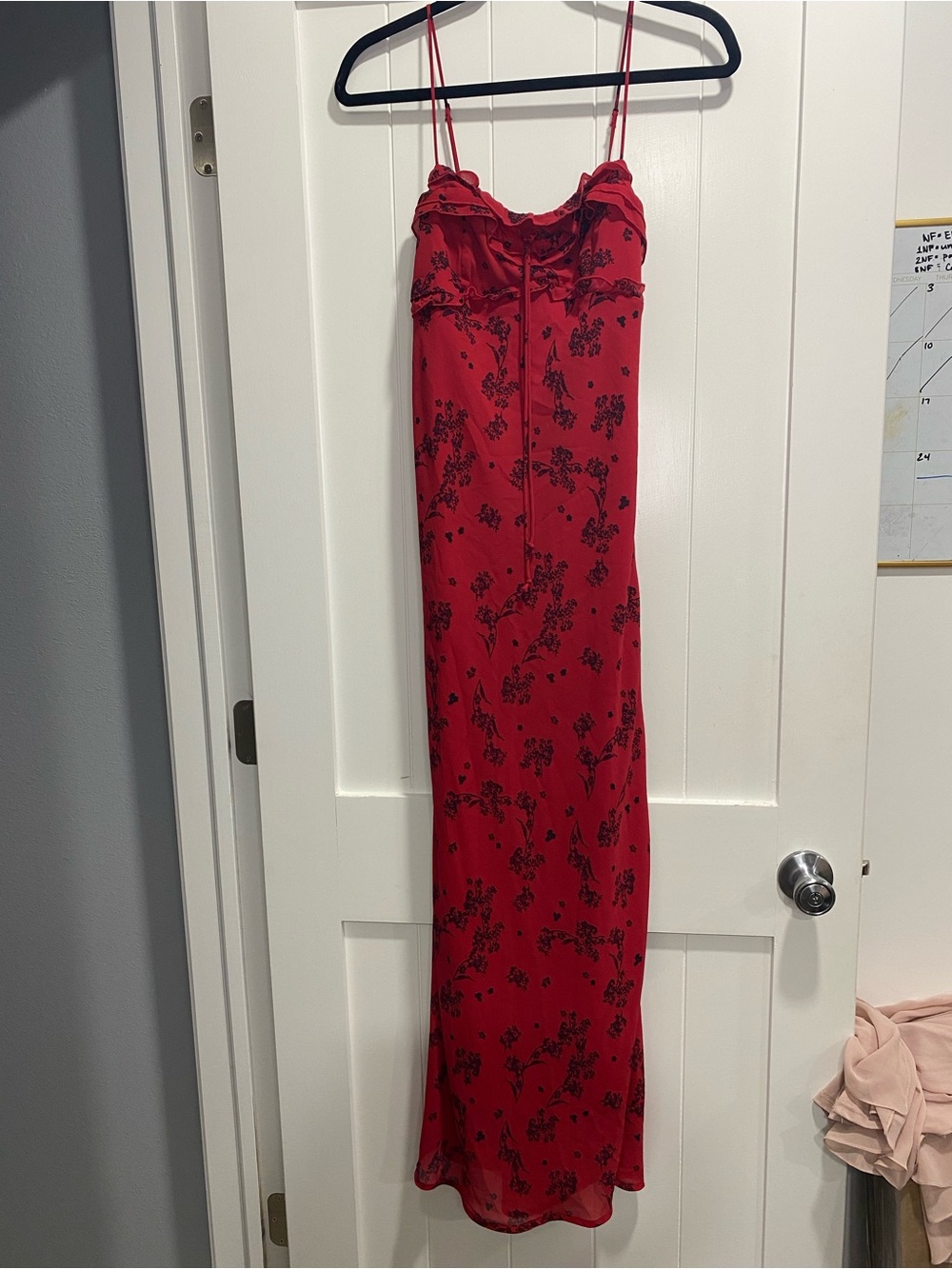 wild fable Red Floral Maxi Slip Dress